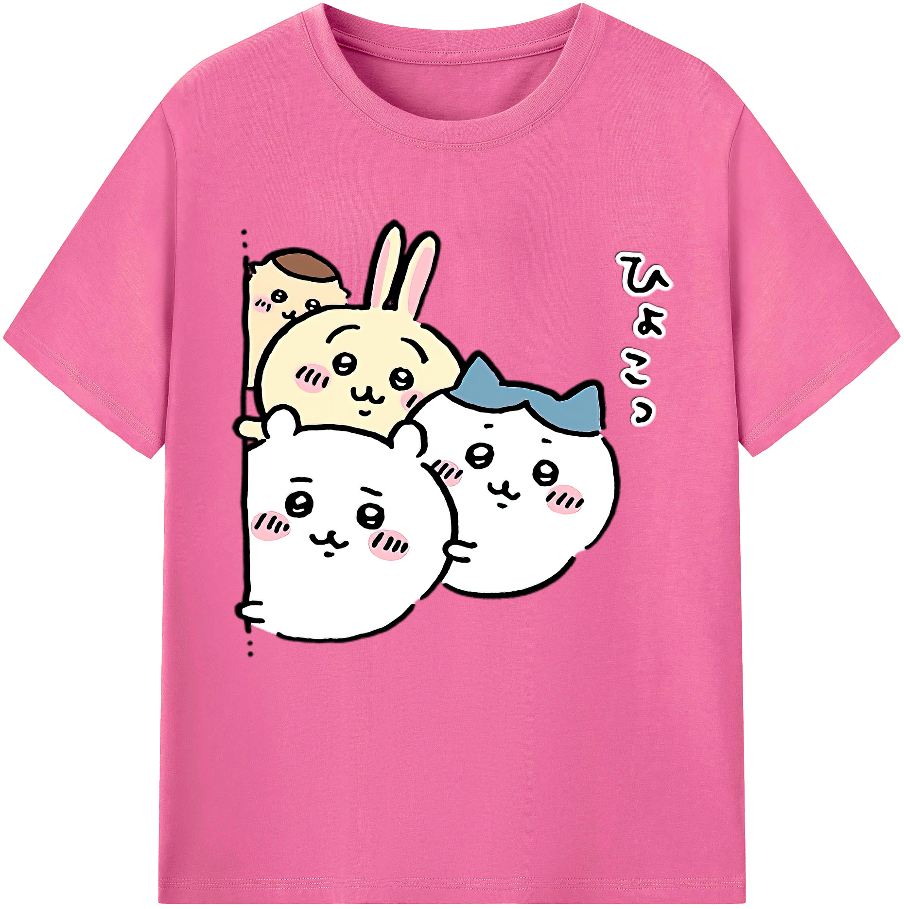 （画像用） ちいかわ ちいかわ Chii-kawa chiikawa レディースカジュアルプリントTシャツ（綿100％）